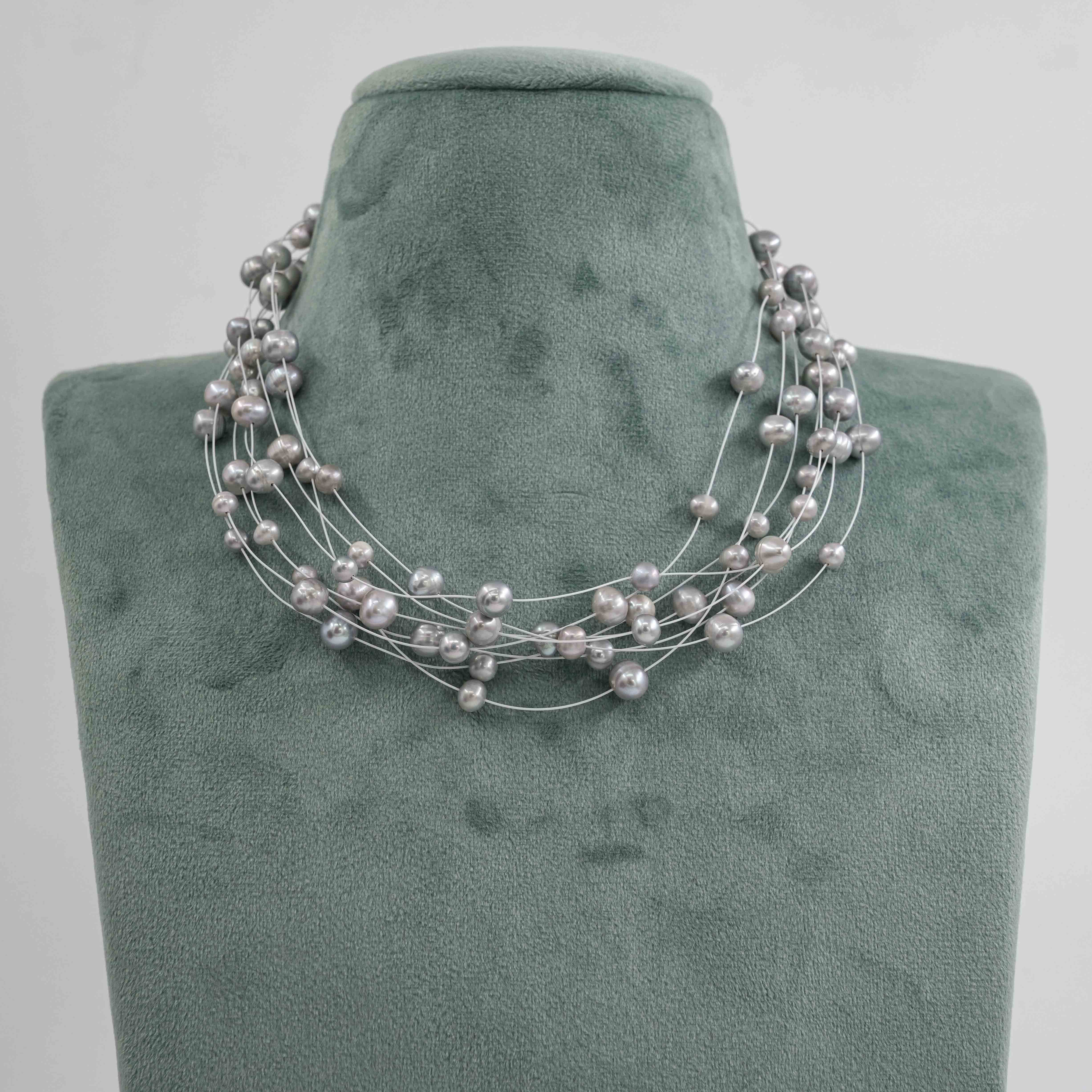 The Pearl Atelier by Kabra Pearls - 8 Layered Pearl Fancy Chain